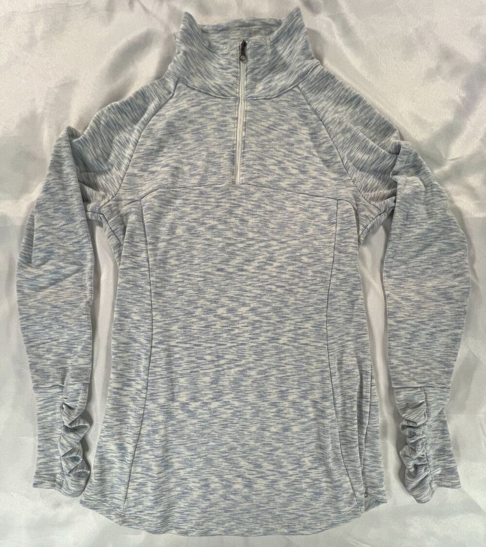 Columbia Pullover 1/4 Zip Sweater White Blue Women's Medium